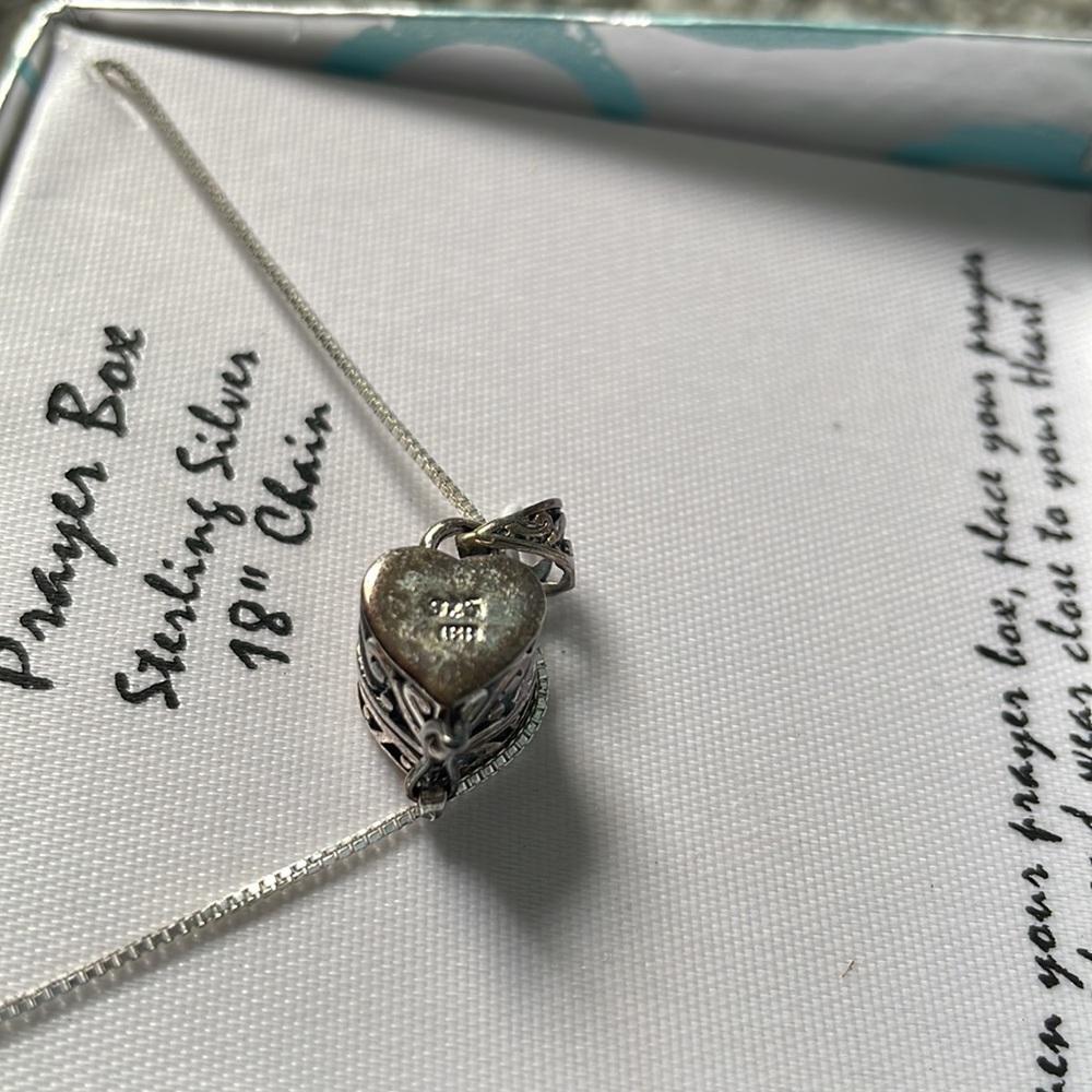 NWT.  Sterling Silver Heart necklace.  18” - Picture 4 of 4